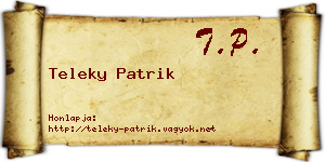 Teleky Patrik névjegykártya